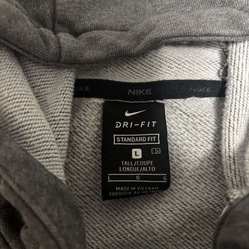 Nike Dri-FIT Full Zip Hoodie Gray Men’s Size Large Tall Athletic Sweatshirt